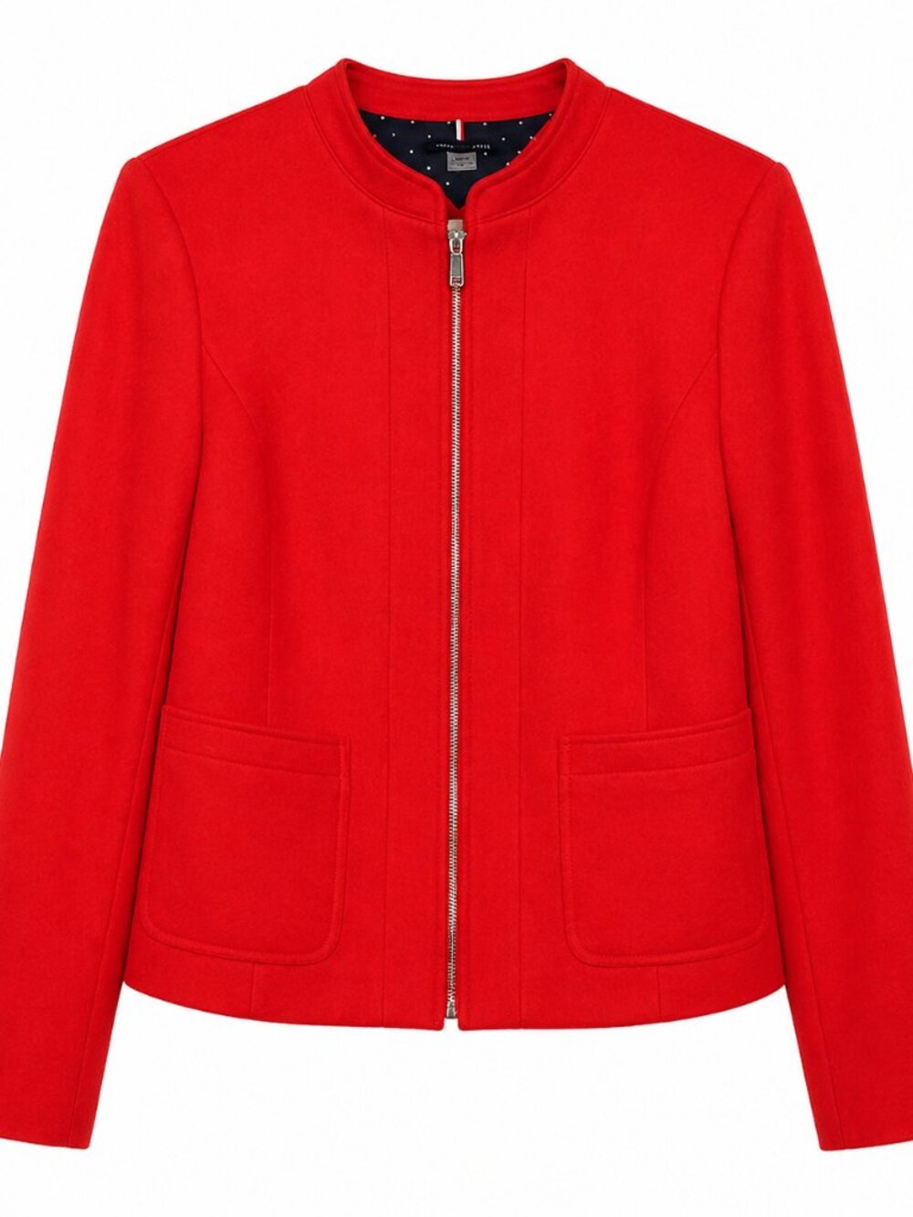 Tommy Hilfiger Red Zip Front Jacket Women’s Size 10 Chic Tailored Lightweight